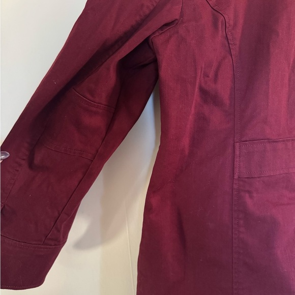 Christopher & Banks Maroon Jacket with Dark Brown corduroy Collar xl - Picture 12 of 12